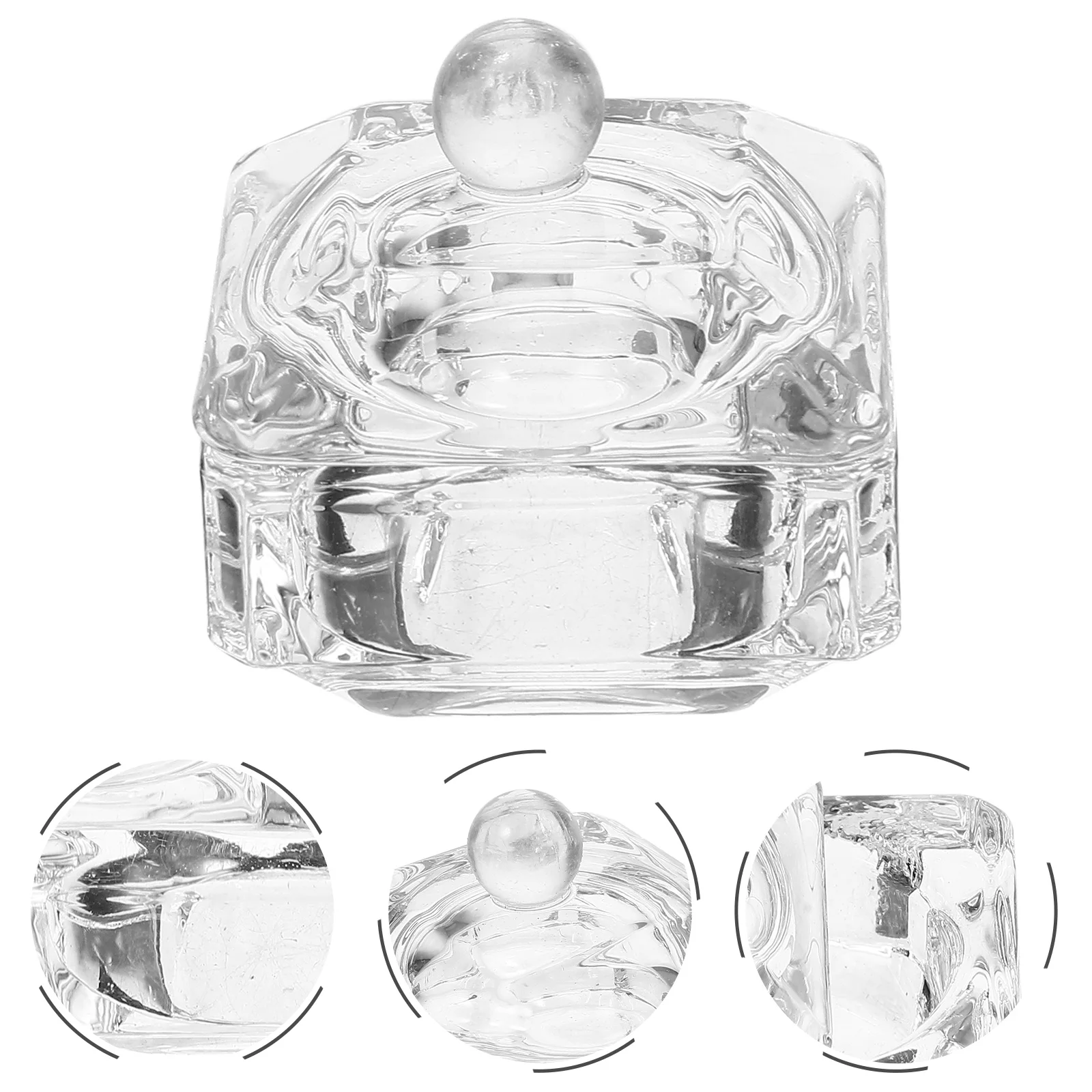 

2pcs Nail Art Cup Glass Clear Dish for Mixing Liquids Powder Soak off Bowls Professional Manicure Use Decorative High