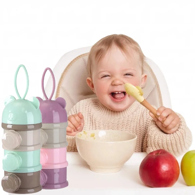 3/4 Layer Colored Milk Powder Box Convenient and Portable Milk Powder Box Toddler Food Container Portion Travel Snack Container