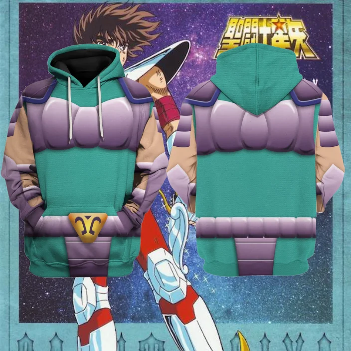 Popular Anime Saint Seiya Cosplay 3D Printed Hoodies Sweatshirt Men Women Tracksuit Pullover Street Harajuku Men Y2k Hoodie Coat