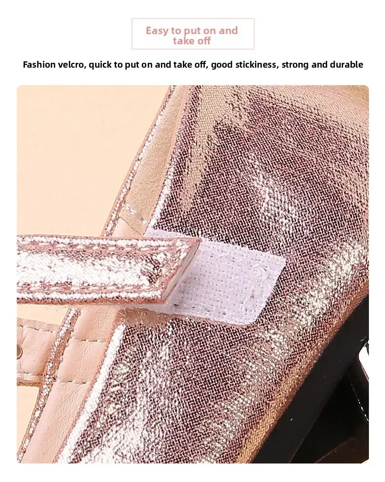 2026 Neue Sommer-Mädchenschuhe Perlenbesetzte Ballerinas Prinzessinnen-Schuhe Baby-Tanzschuhe Kinder-Sandalen Hochzeitsschuhe Gold – Detail 9