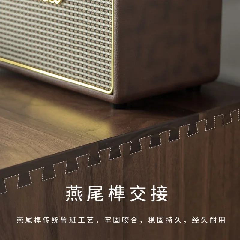 North American black walnut chest full solid wood bedside locker art light luxury living room wall storage cabinet