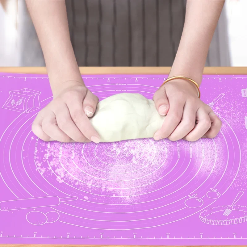 Silicone Rolling Dough Mat Large Non-Stick Silicone Pad Baking Mat Sheet Fondant Pizza Cookie Brownie Maker Holder Pastry Tools