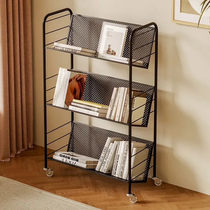 Living Room Storage Holders Nordic Home Decor Shelf Multifunctional Simple 3-tier Shelfwith Wheels Home Decoration Furniture