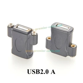 USB 2.0 Schraubverbindung für die Montage in einer Schalttafel, USB-A-Buchse auf Buchse, Durchgangskupplung, Verlängerungskabel für Datenübertragung, geeignet für Scanner. – Detail 1