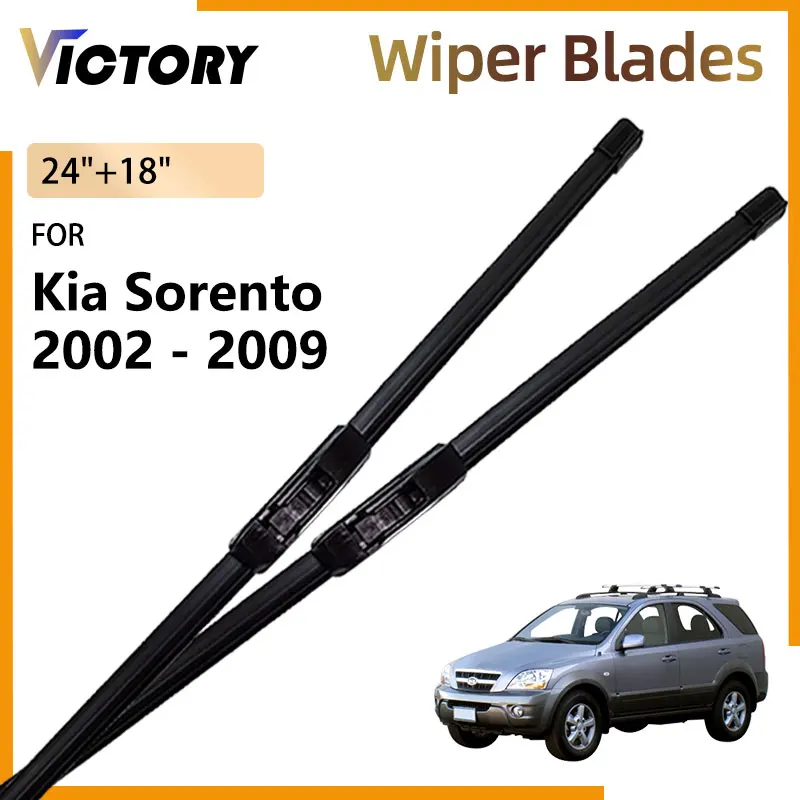 

For Kia Sorento LX XS BL 2002 - 2009 2008 2007 2006 2005 2004 2003 Front Wiper Blade Windshield Windscreen Window Brushes 24"18"