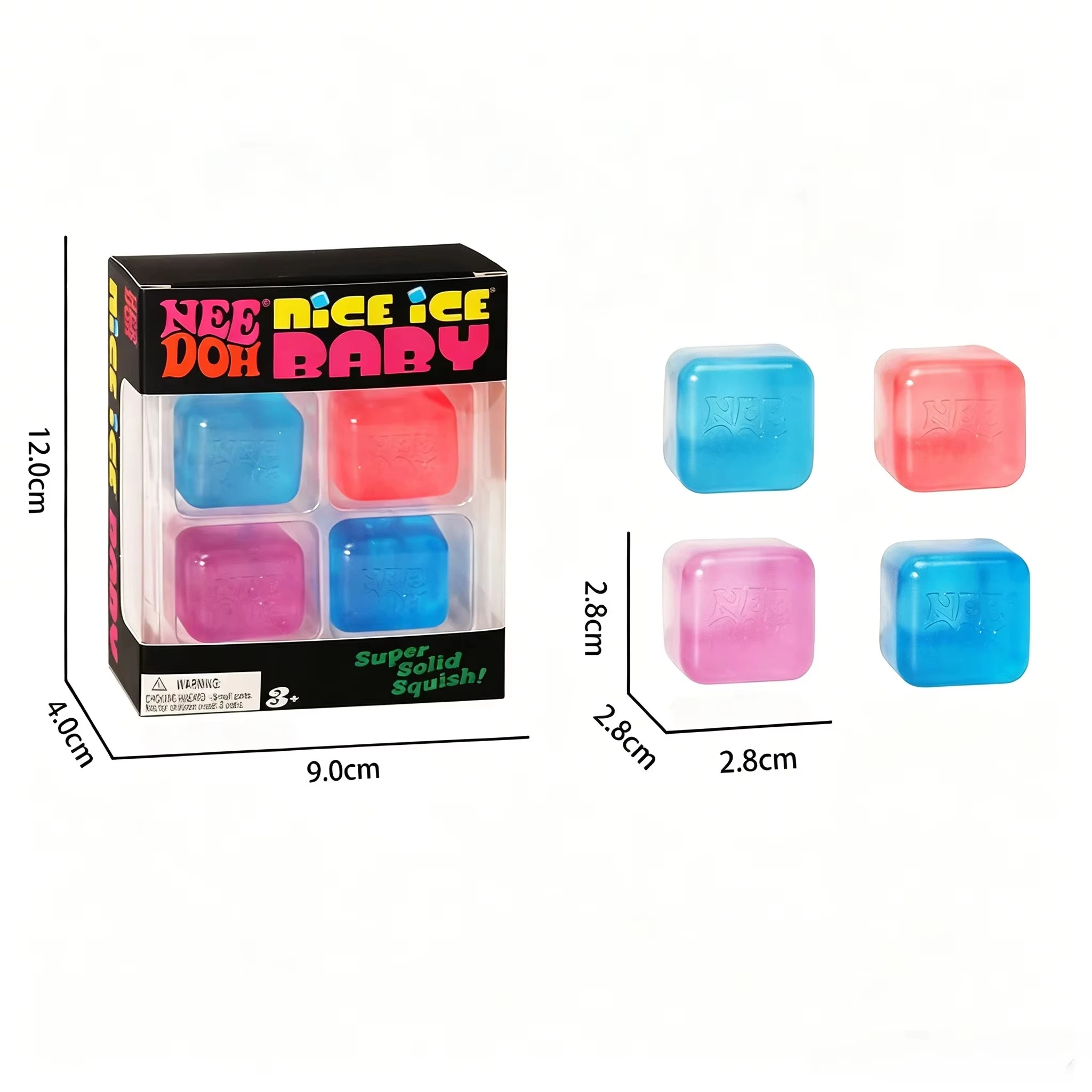 2026 new Needoh Nice Ice Baby Fidget Cube 4 Pack Super Solid Squish Sensory Toys Non-toxic Squeeze Toys for ADHD and Autism Gift - view 2