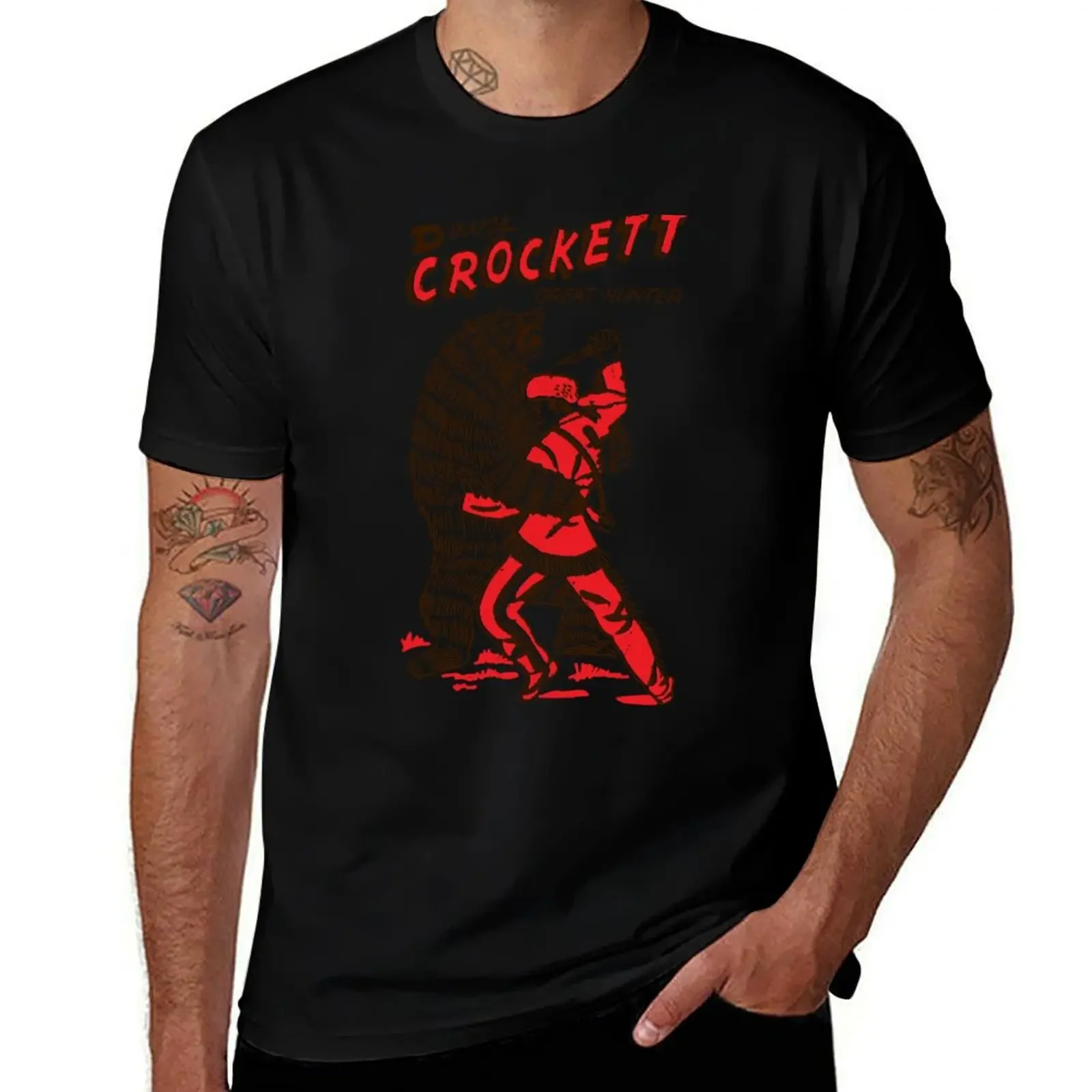 Davey Crockett but in red T-Shirt designer shirts vintage anime shirt men t shirt