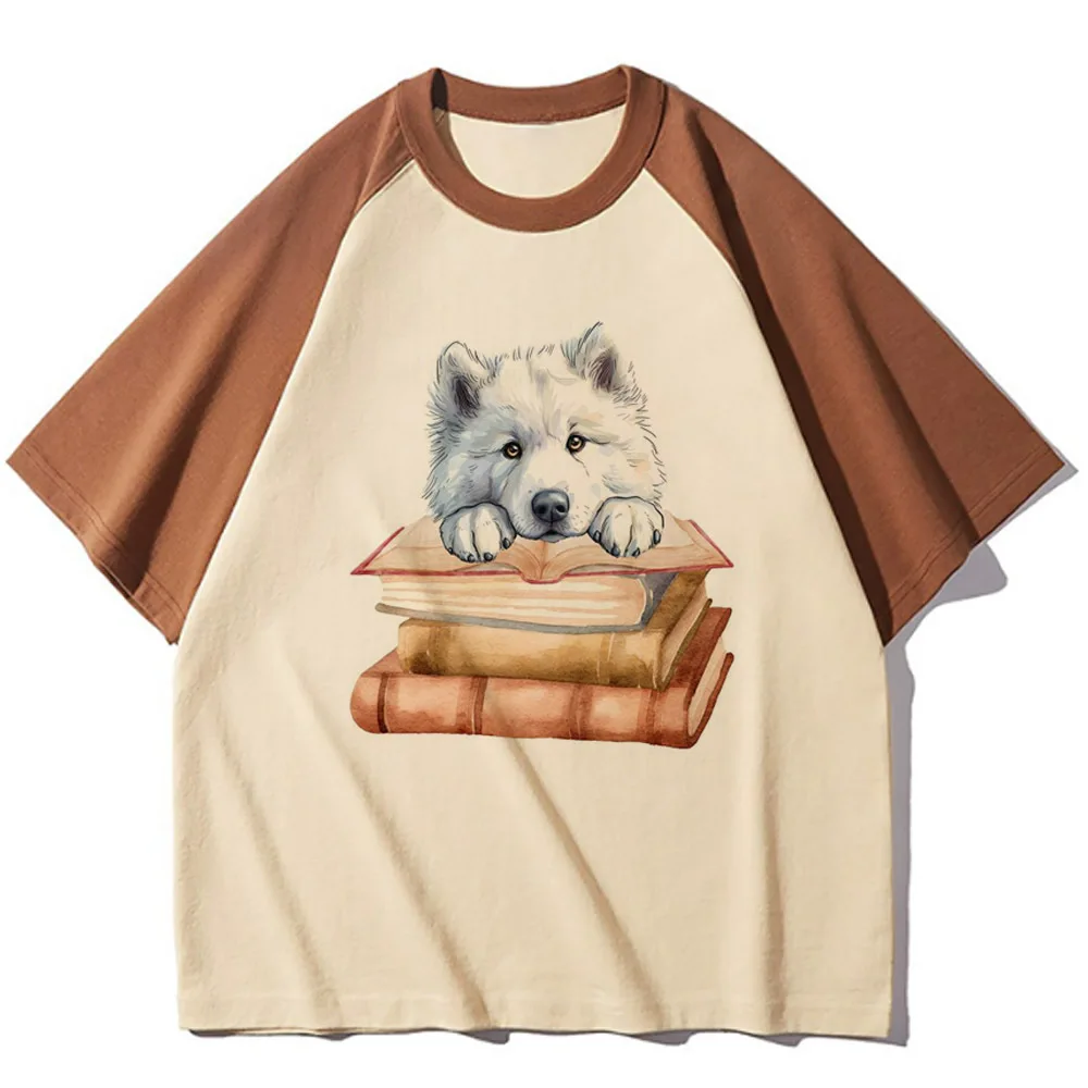 Samoyed tshirt women Colorful graphic Digital Punk Psychedelic Trendy shirt 2000s Graphic Pastel streetwear anime Comfortable