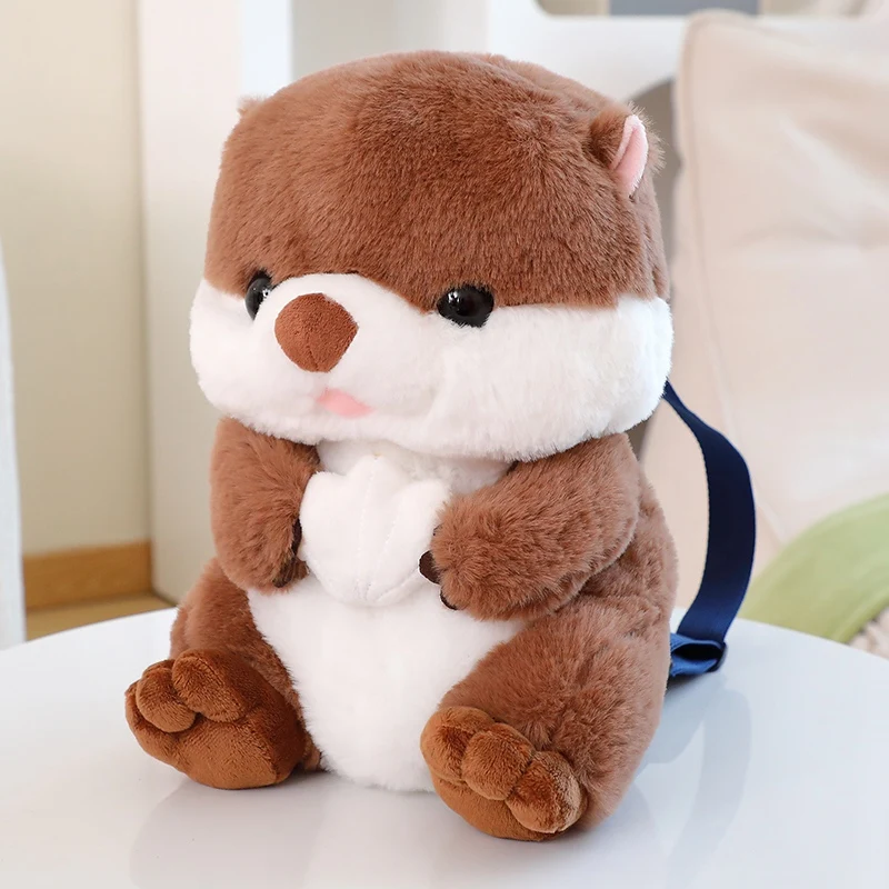 Hochland Kuh Otter mit Muschel Plüsch Rucksäcke Capybara flauschige Schult aschen Kawaii weiche Umhängetaschen Kinder Geburtstags geschenke