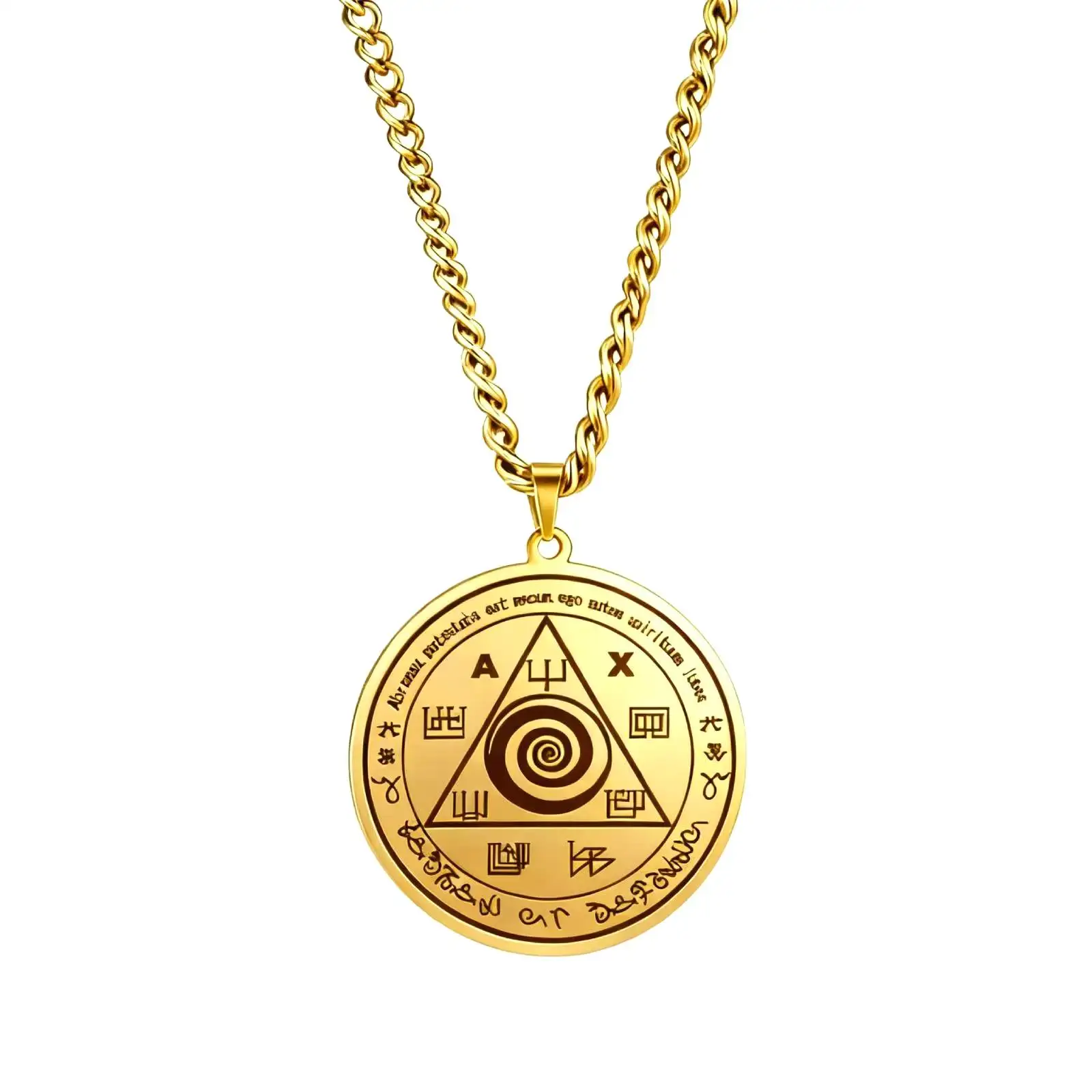 Talisman von Abraxas Gnostizismus Anhänger Halskette für Frauen Männer Amulett Edelstahl Schmuck Accessoires – Detail 1