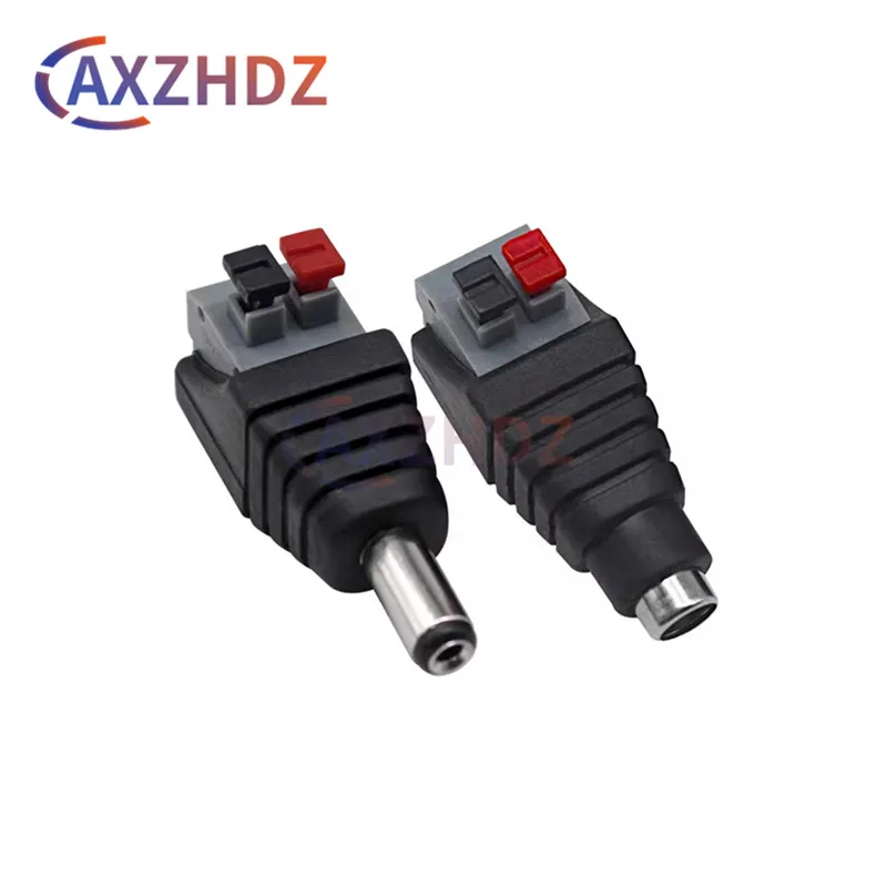 5PCS Male And Female Docking Plug DC Power Connector Solder-free Press-type 12V Monitoring Video 5.5*2.1MM Connection Terminal