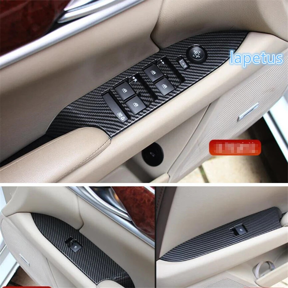 

Inner Door Armrest Window Lift Button Decor Panel Cover Trim Fit For Cadillac XTS 2015 - 2019 Carbon Fiber Interior Accessories