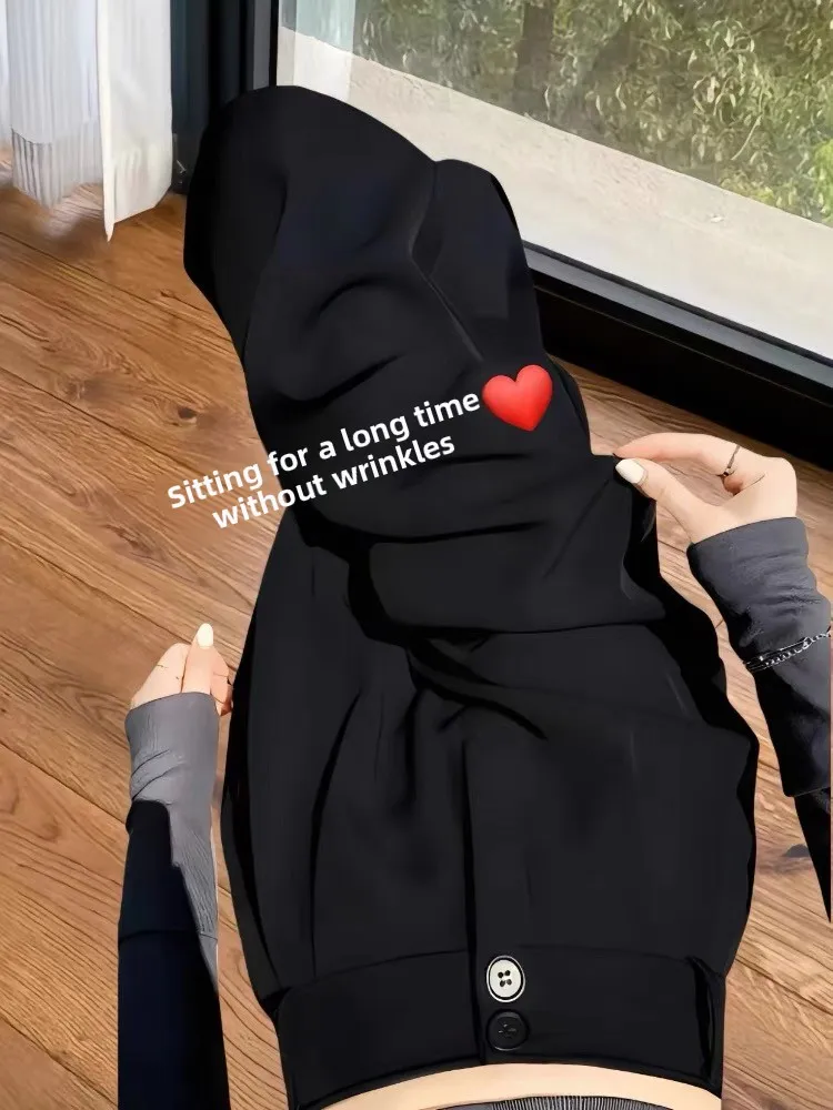 Bla High Waist Suit Pants Women's 2025 New Spring Autumn Profional Office Straight Leg Narrow Version Wide Leg Pants