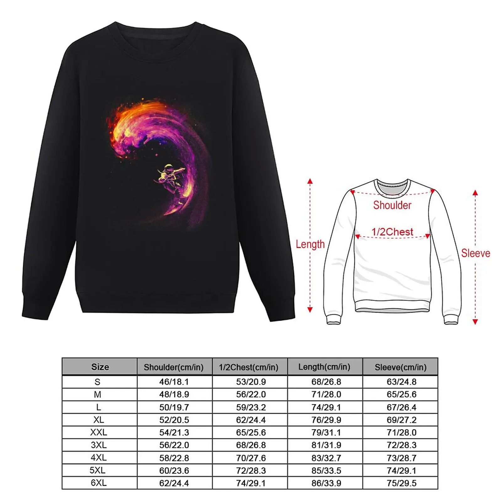 Space Surfing Sweatshirt men's sweat-shirt set hooded sweatshirt