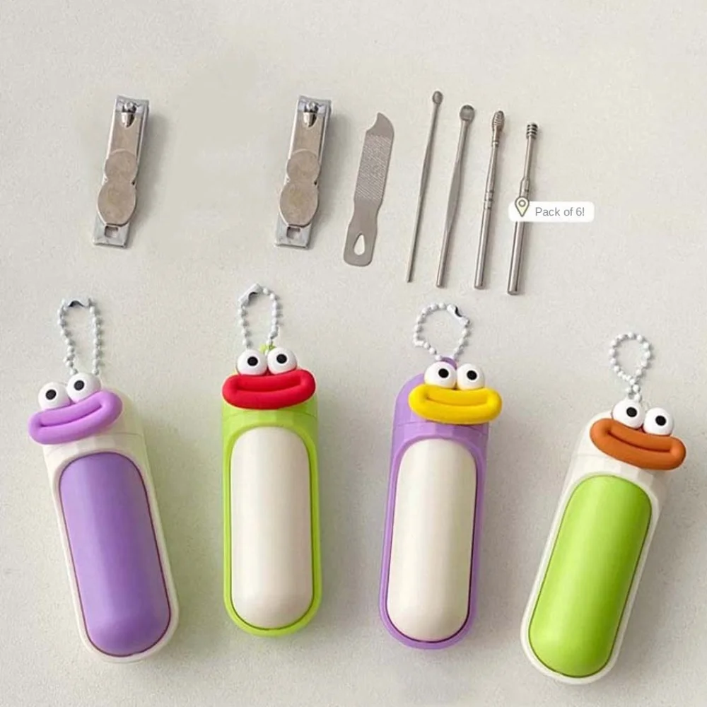 Outil de manucure mignon coupe-ongles chaîne pendentif pince coupante à ongles Mini lime à ongles soins des ongles cure-oreille dessin animé ponçage des ongles voyage