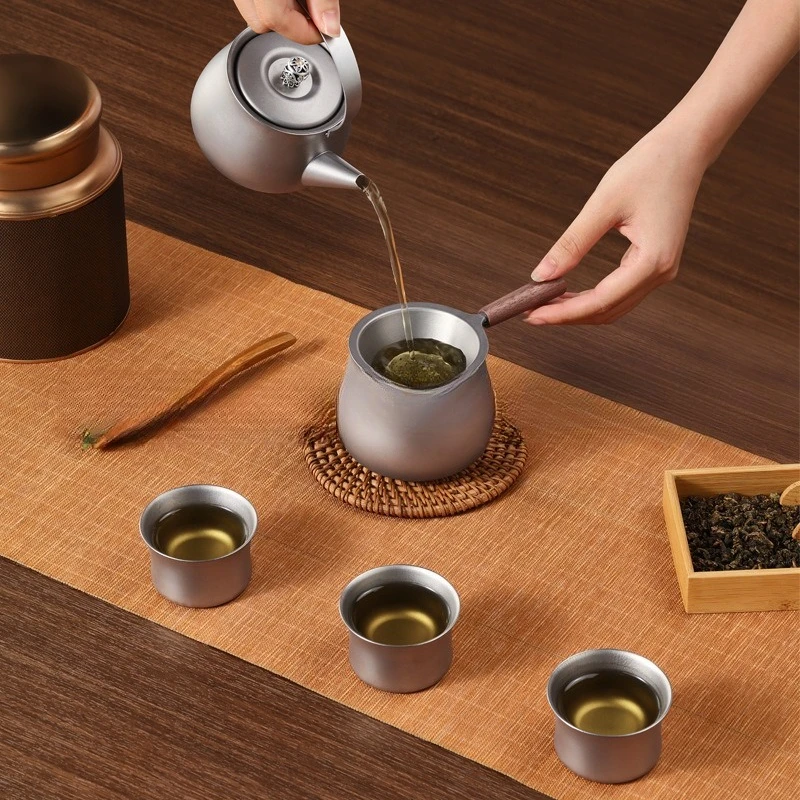 high-end tea set, a full set of household antibacterial and anti-scalding teapot special camping portable gift cup