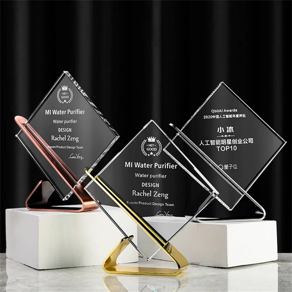 

1PCS Free Custom Crystal Trophy Elegant Creative Souvenir for Event Awards Outstanding Employee Recognition Special Milestones