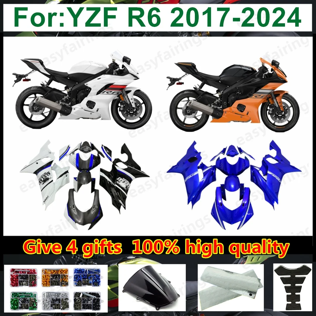 Injection ABS Motorcycle Full Fairing Kit Bodywork Set For R6 YZF‑R6 2017-2026 Pre‑Drilled Complete Aftermarket Panels Fairings