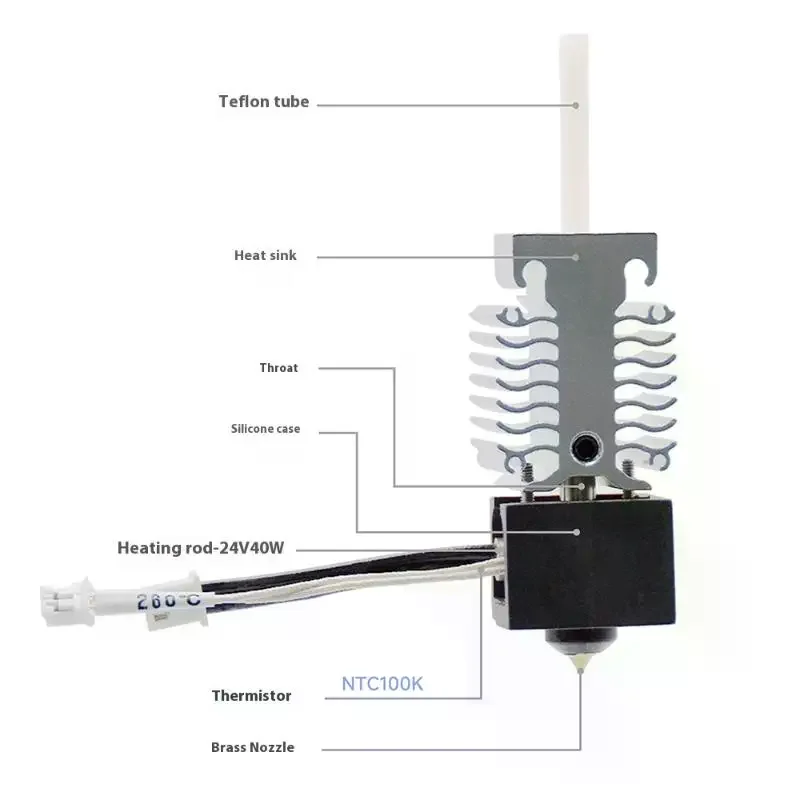 Creative Ender 3 V3 SE Hotend Nozzle Kit, Efficient Heat Dissipation Stainless Steel Throat For 3D Printers