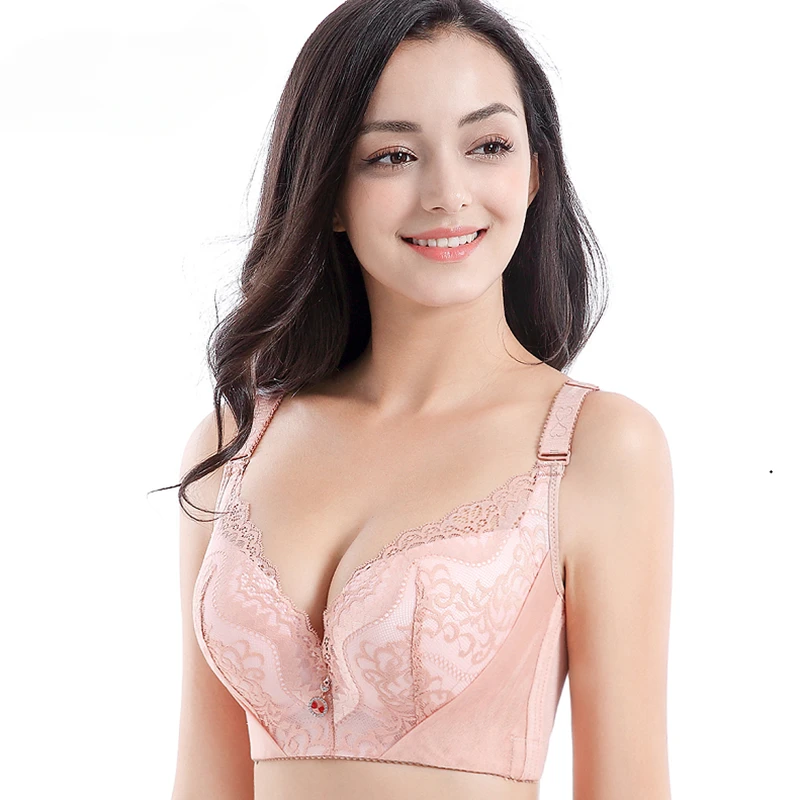 Women Bra Push Up Bra Tops Sexy Bra CD Plus Size Bra Lingerie 5/8 Cup Bralette Basic Printing Bras for Women Underwire Lace Bra
