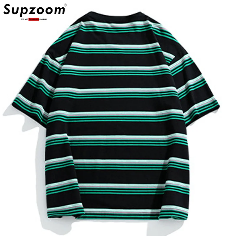 

New Arrival 2023 Popular Short T-shirt Male Summer Leisure Stripe Cotton Casual O-neck Striped Tshirt Homme Men