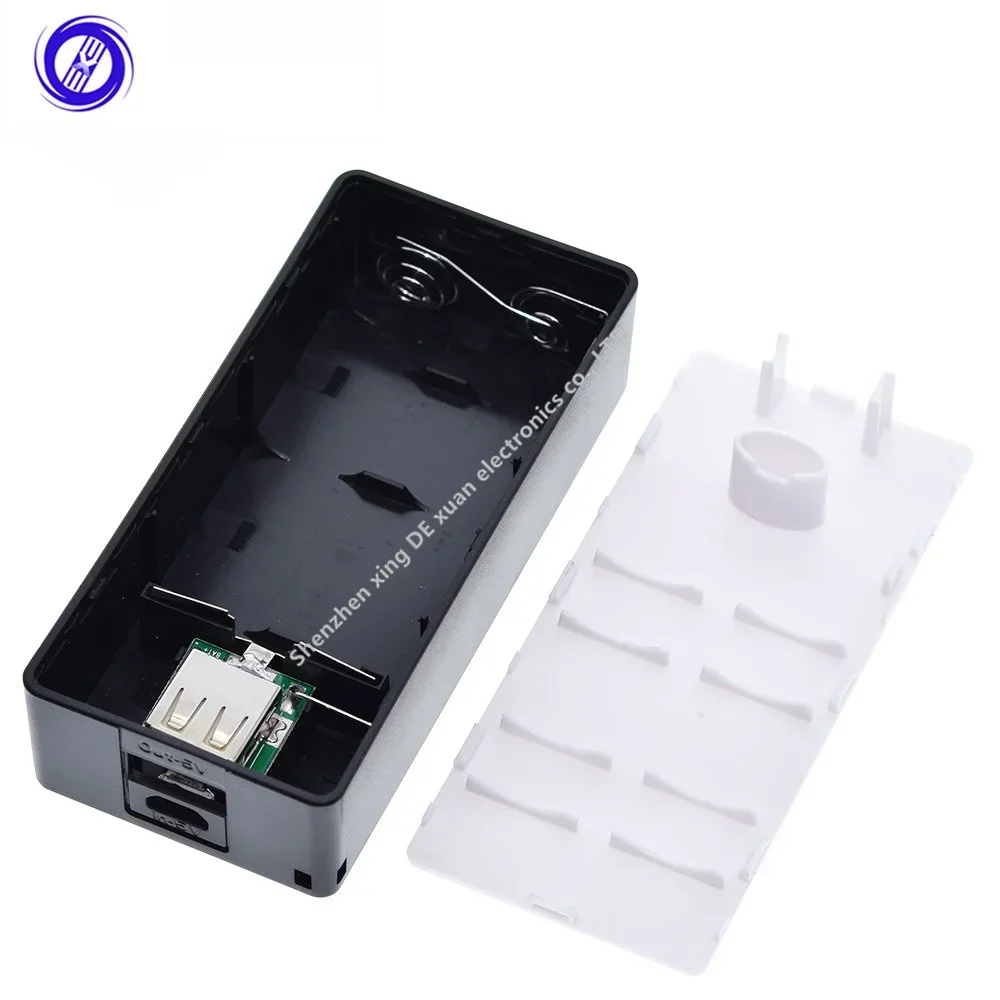 1PCS2X18650 USB Power Bank Case Kit 18650 Battery Charger DIY Box Shell Kit Black For Smart Phone MP3 Electronic Mobile Charging