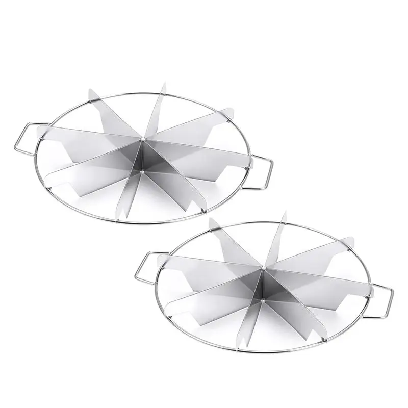 

A56P-Stainless Steel 2 Pieces Pie Cutter Round 10.6 Inches Diameter Cake Marker For Commercial& Home(8 Slices)