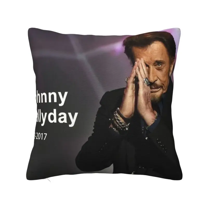 Rock Johnny Hallyday Modern Pillow Cover Living Room Decoration French Singer Music Car Cushion