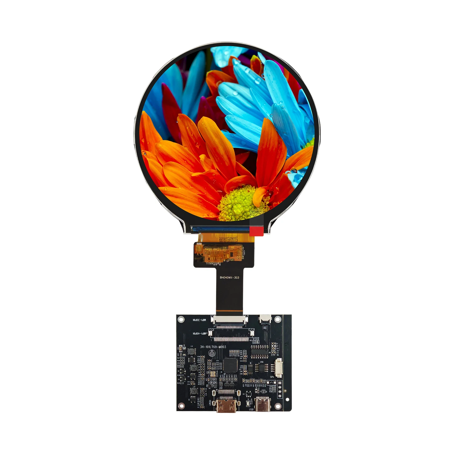 Ecran-lcd-tft-circulaire-de-4-pouces-720x720-ecran-rond-ips-interface-mipi-1500-nits-haute-luminosite-30-broches-avec-carte-pilote-hdmi