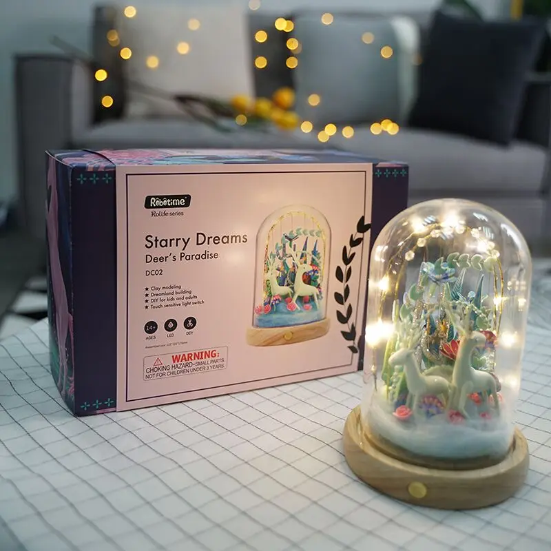 2021 neue 4 Arten Modellierung Ton Mit LED Glas Box Bunte Polymer Kreative DIY Ton Kreative Spielzeug Kinder Geburtstag Geschenke