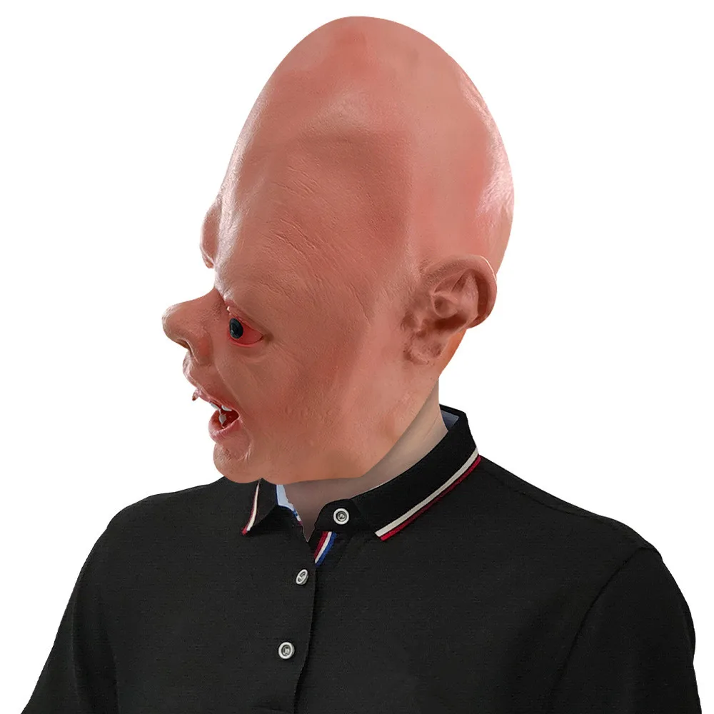 Halloween Horror-Maske aus Latex, Gruselige Kostüm-Party-Requisite, Unheimlicher Goonies-Ausdruck – Detail 3