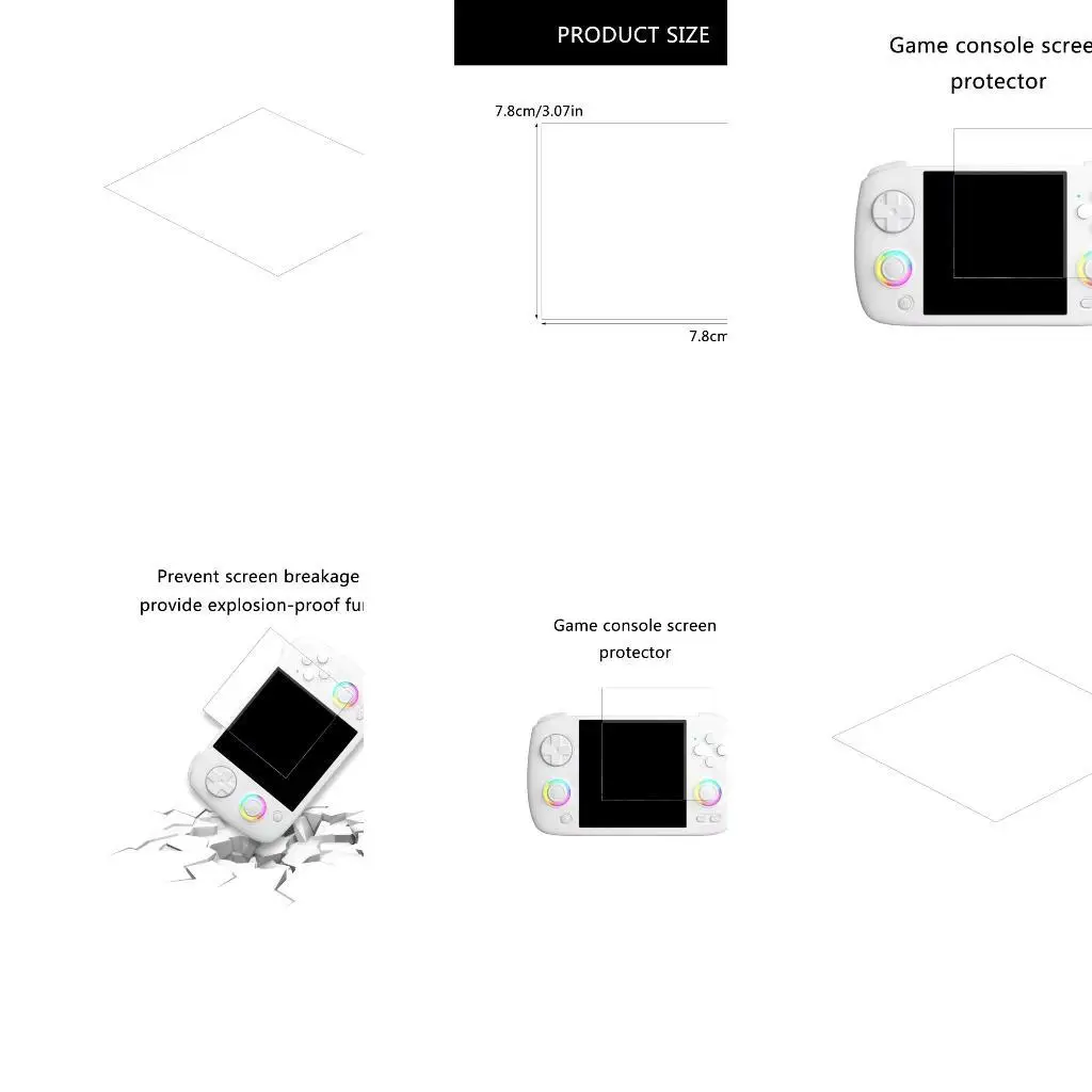 

R53C Shatterproof Tempered Film Screen Protector for RG CubeXX Console Protector Film