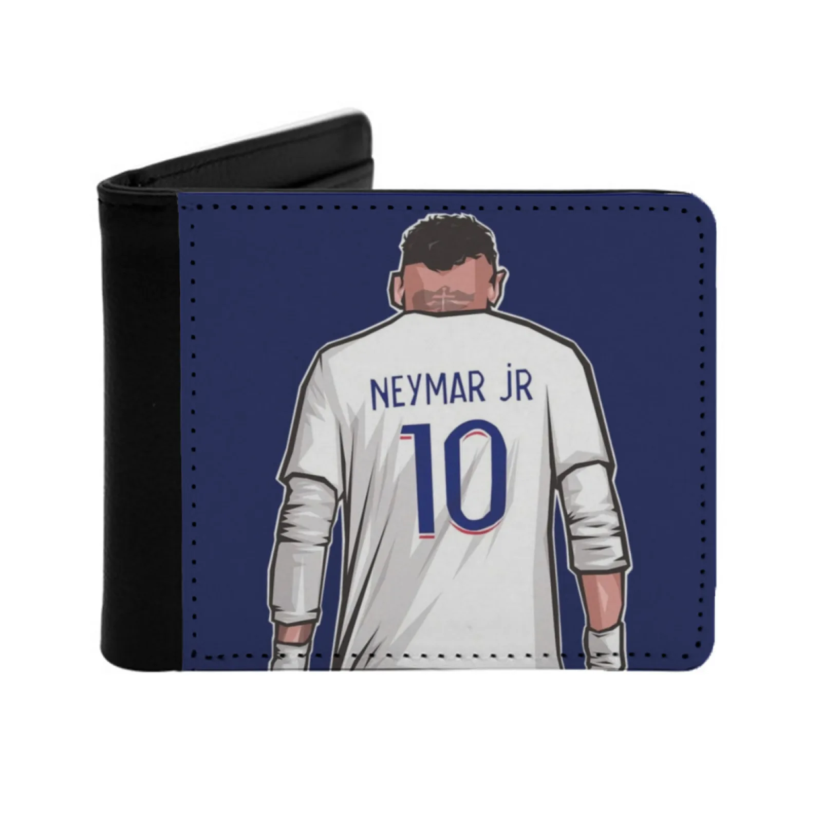 Jr ? ? ? ? ? Personalized Men's Leather Wallet Credit Card Pouch Purse New Illustration Goal Celebration Sport Football Soccer