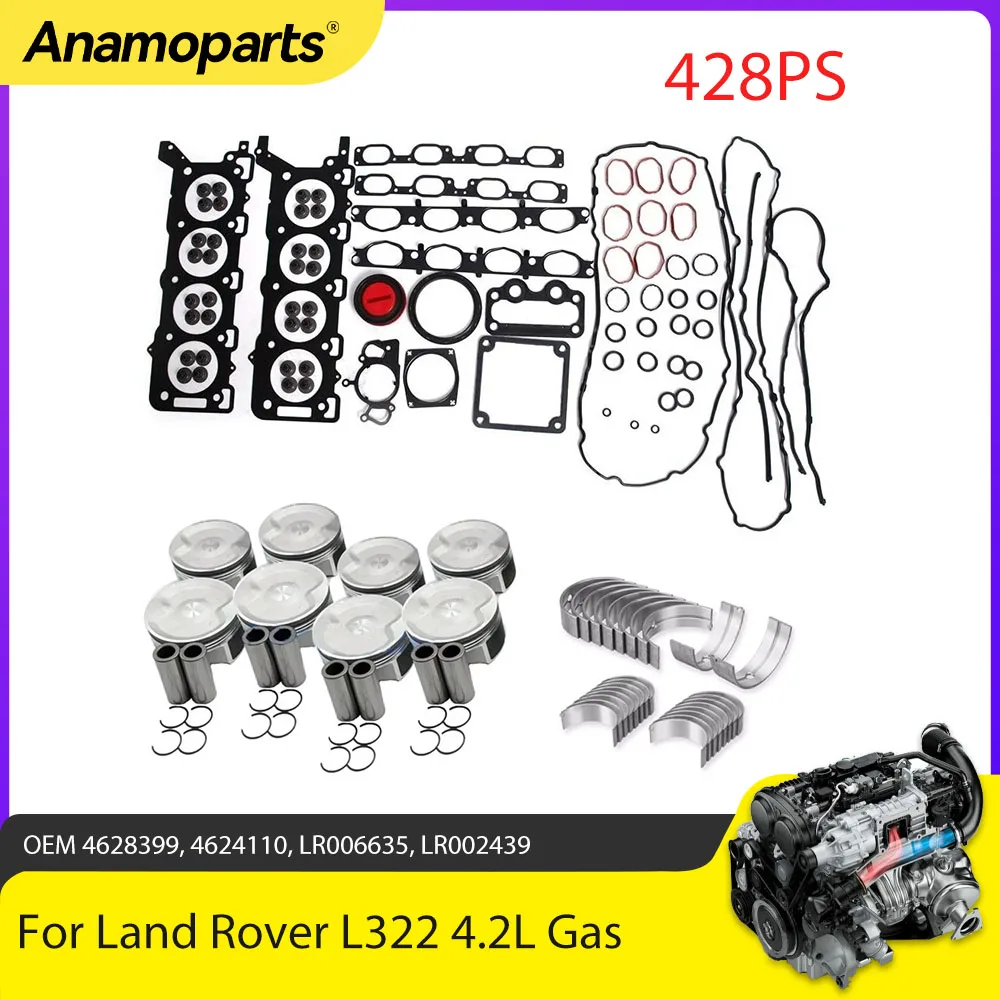 

Engine Part Bearing Piston Kit Full Gasket Set Fit 4.2 L T V8 Gas For Land Rover Range Sport L322 Jaguar 428PS 4.2L 4.2T 4628399