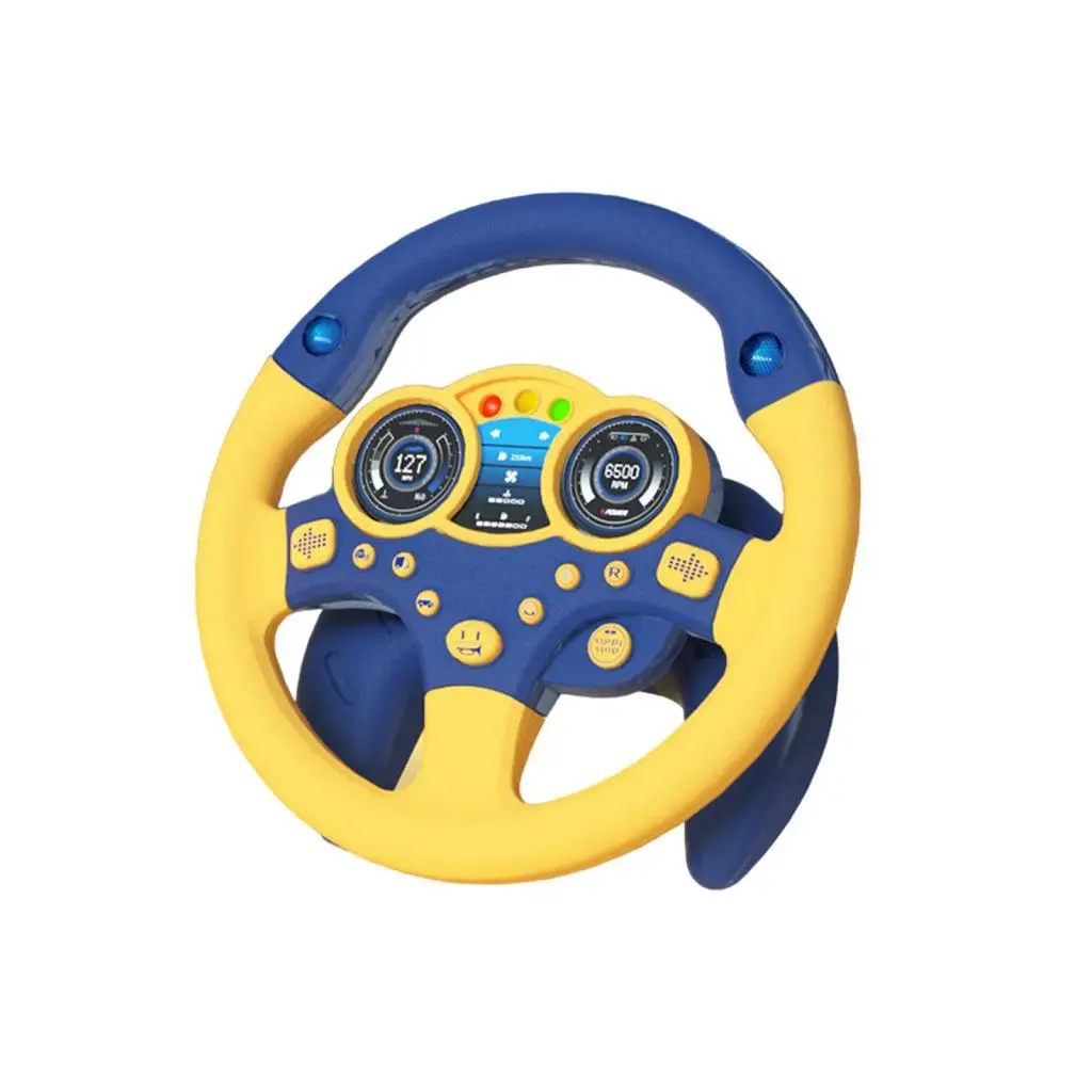 Kids Car Steering Wheel Simulator with 1488 Learning Contents for Hand Eye Coordination and Imagination