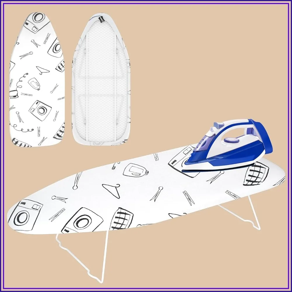

Tabletop Ironing Board, 28x12 Inch Foldable Small Ironing Board with 4 Layer Heat Resistant Cover, Portable for Home Dorm Hotel