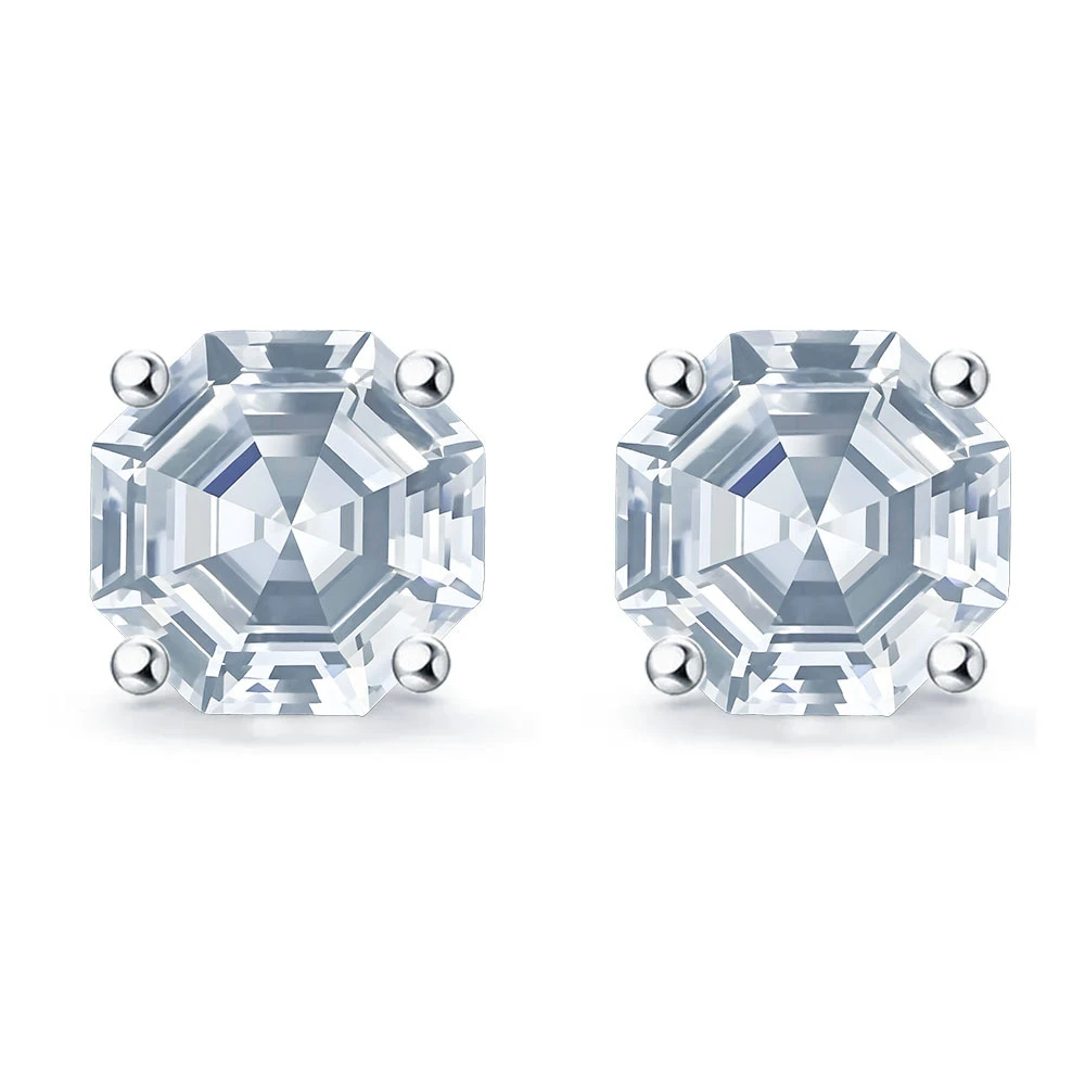 

S925 Sterling Silver Earrings Fashion Super Flash High Carbon Diamond Ear Studs for Woman Birthday Party Jewelry Gift