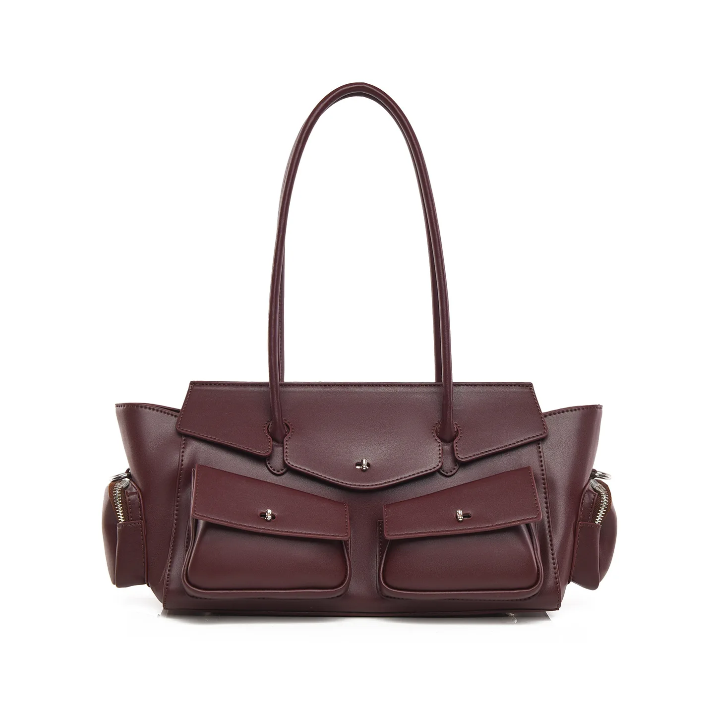 Vegan pu Leather Motorcycle Style Tote Bag Women's Large Capacity Crossbody Purse for Commuters Underarm Shoulder Handbag