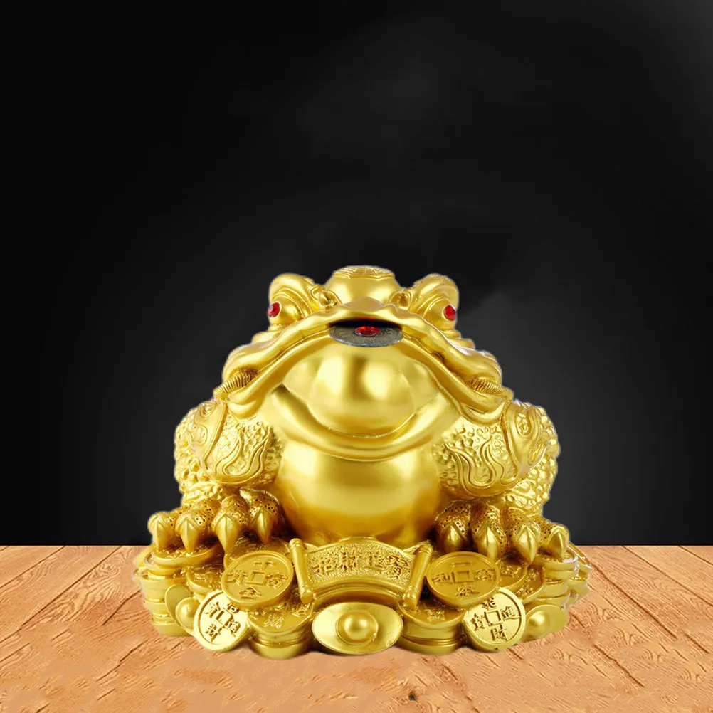

2Pcs Money Toad Wealth Frogs Resin Sculptures Decorative Desktop Ornaments for Office Home Tabletop Toad Decor Feng Shui Gifts