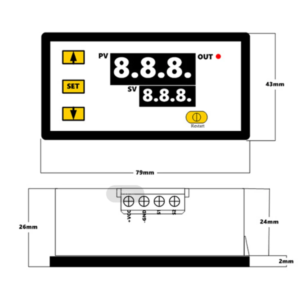 W3230 Digital Temperature Controller 12V 24V 220V Thermostat Regulator Heating Cool Control Thermoregulator For Industrial Tool