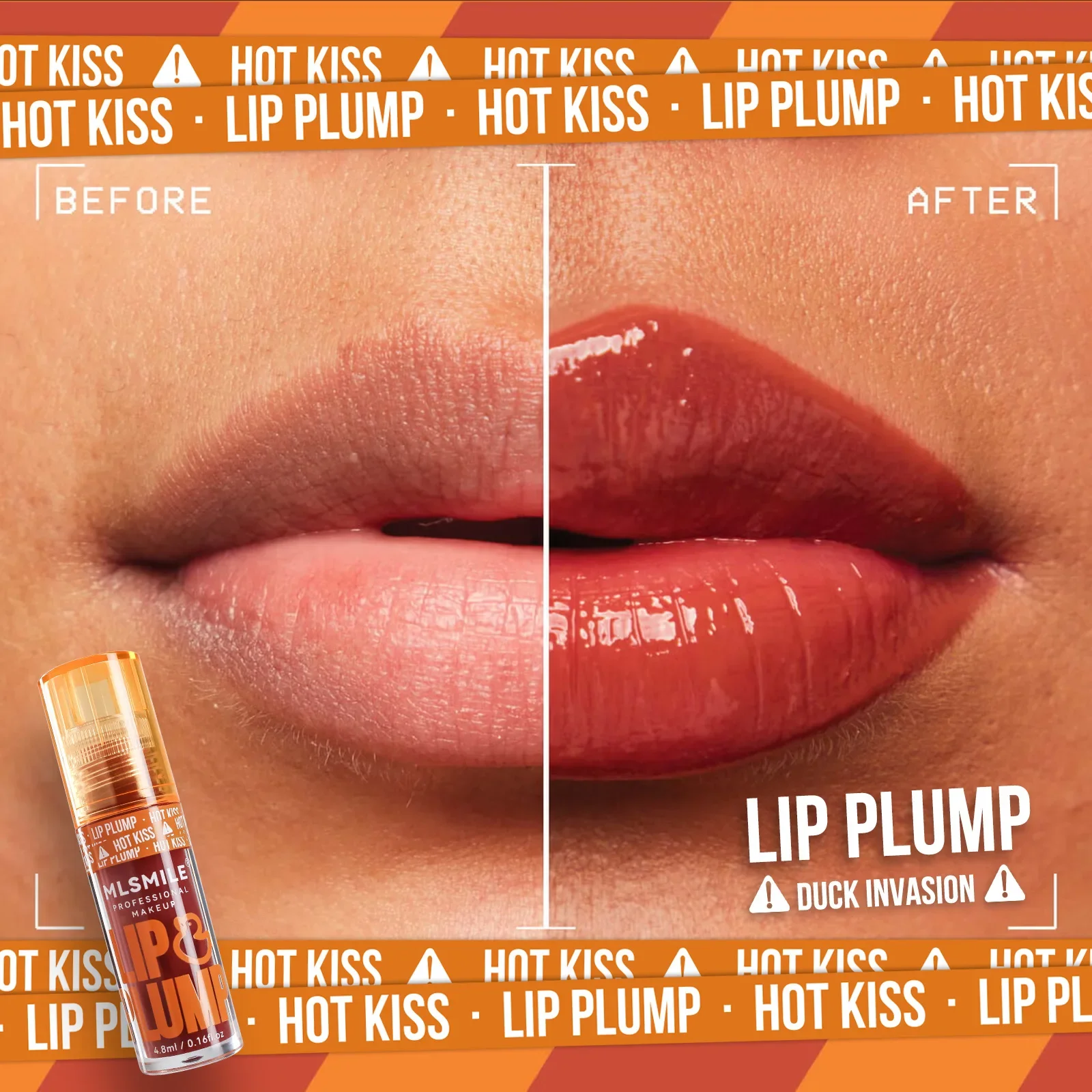 MLSMILE Lip Plump Oil Cute Duck Invasion Lip Gloss Mirror Like Lip Glaze Pouty Lips Liquid Stick Transparent Lip Gloss