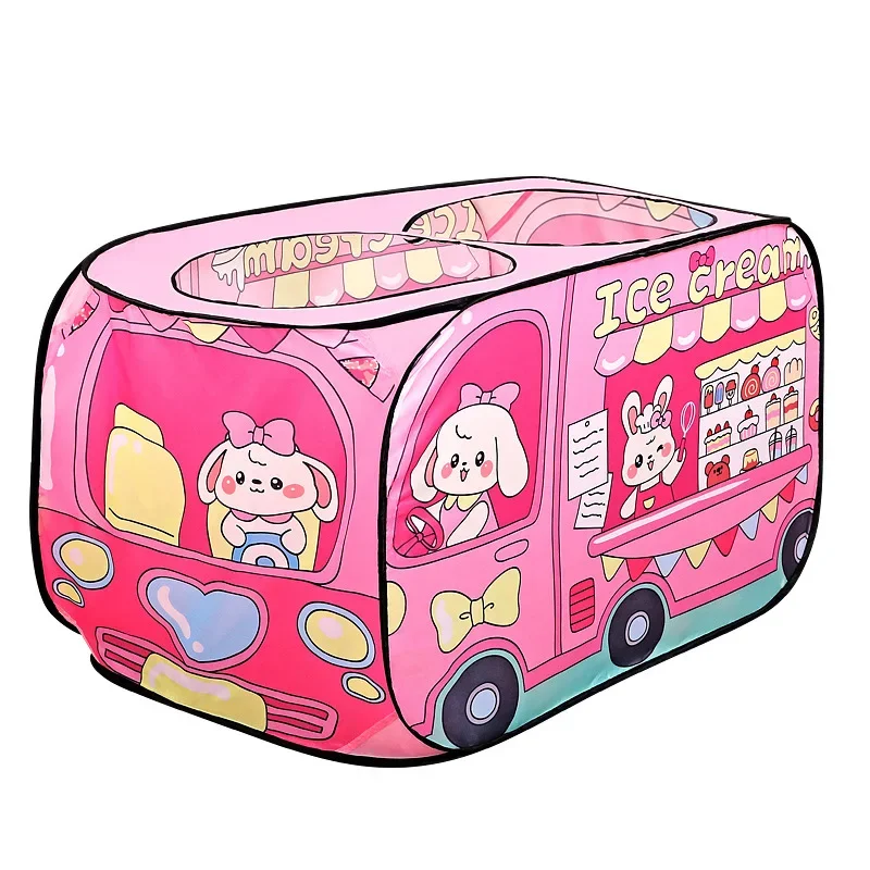New Children'S Indoor Ice Cream Car Tent Toys Playhouse Princess Boy Baby Game House Folding Ball Pool House Hamburg Car Pattern