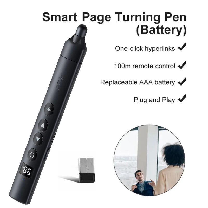 2.4Ghz مقدم لاسلكي تحكم عن بعد PPT صفحة تيرنر مؤشر USB الأشعة تحت الحمراء مقدم القلم لشريحة Powerpoint العارض #1