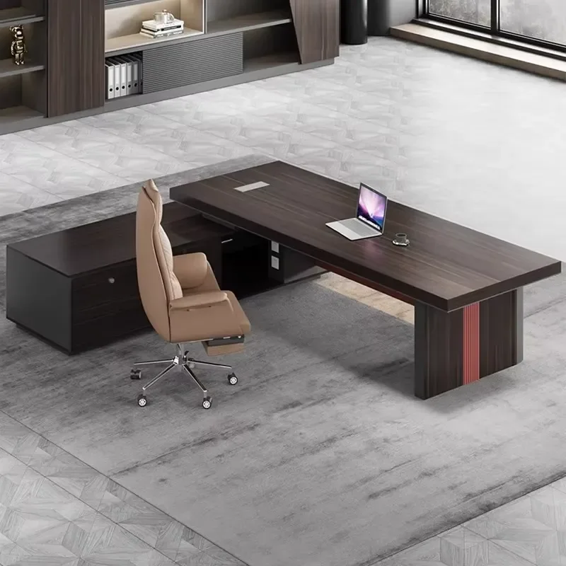 Executive Office Desk Boss Desk Manager Desk Deluxe Wooden Computer Table for CEO Home Office Furniture