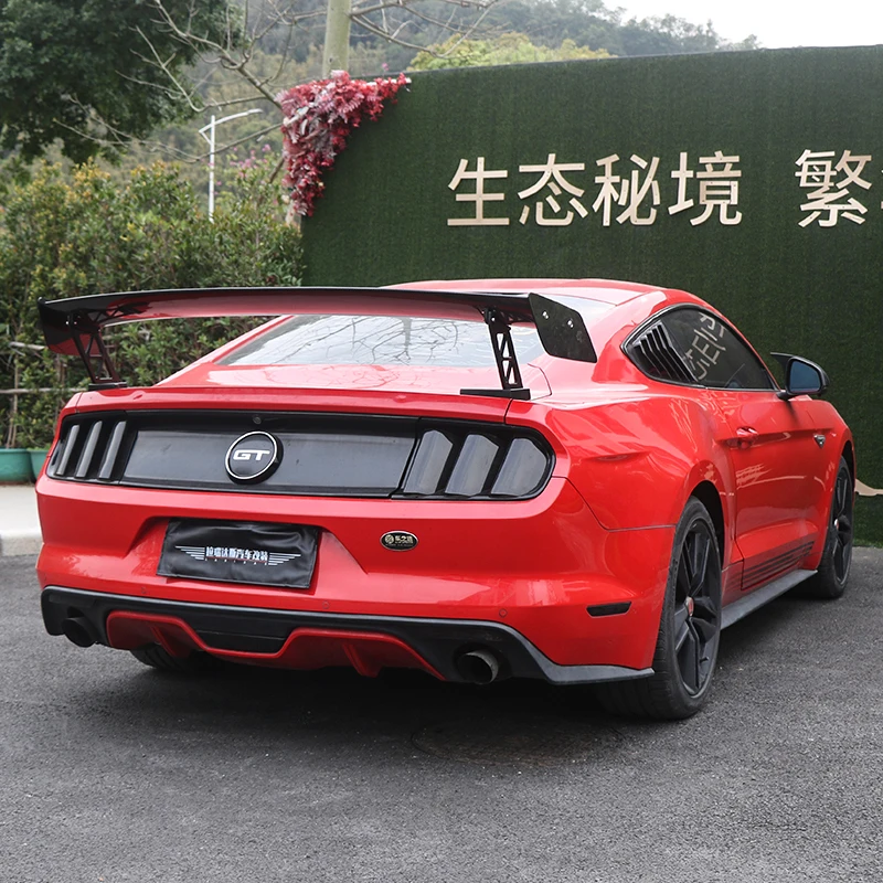 Carbon Fiber Rear Spoiler For Ford Mustang 2015-2023 Adjustable Tail Wing GT500 Elevated Style Car Tuning  Body Kit