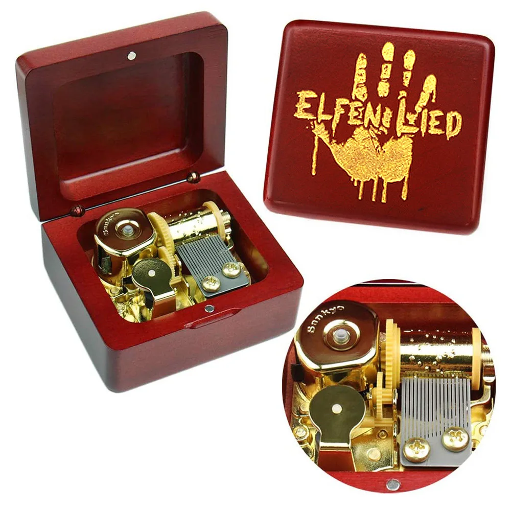 Rosiking Handmade Wooden  Elfen Lied  Music Box for friends lover girl birthday gift