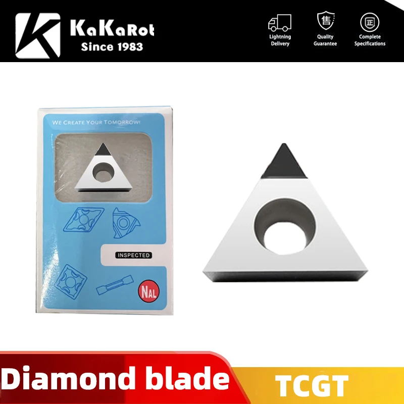 

KaKarot TCGT080202 TCGT080204 Diamond Cutter Insert TCGT09 TCGT110202 PCD Aluminum Alloy Turning Tool CNC Carbide Turning Lathe