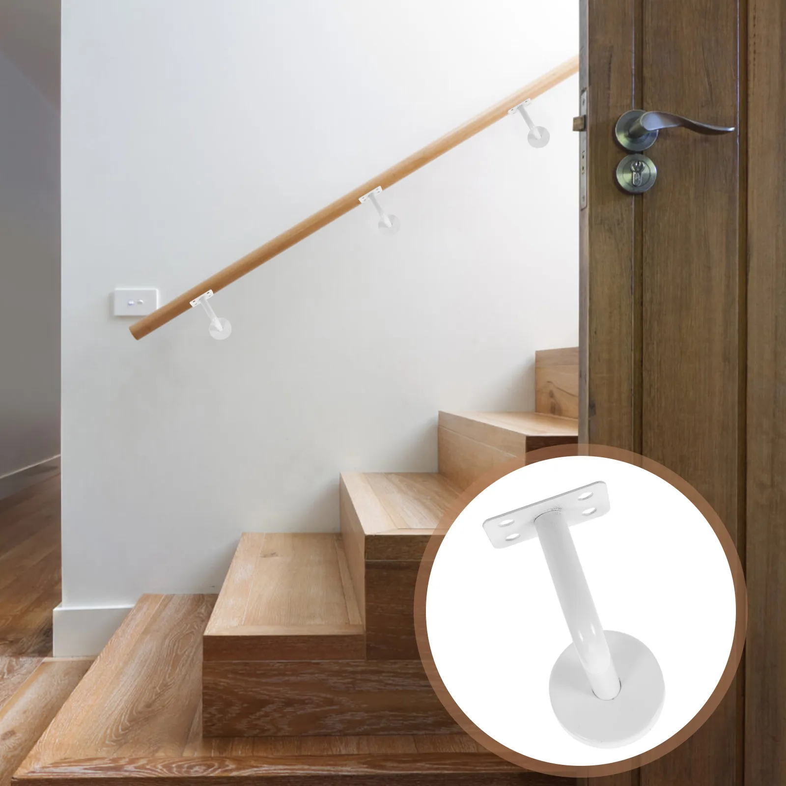 Wall Mounted Stainless Steel Handrail Brackets Heavy Duty Stair Rail Supports for Indoor Outdoor Use Sleek Design Easy