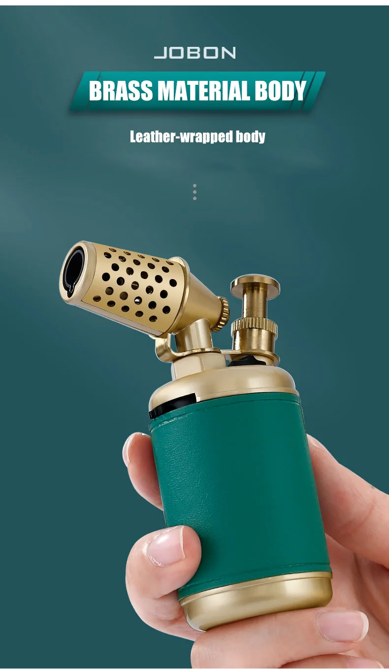 JOBON Multi-function Strong Gun Lighter Windproof Blue Flame One-touch Lock Fire Retro Appearance Design Cigar Lighter