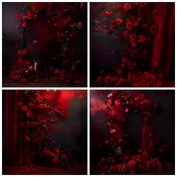 Mehofond Photography Background Dreamy Red Flower Arch Adult Birthday Wedding Maternity Art Portrait Decor Backdrop Photo Studio